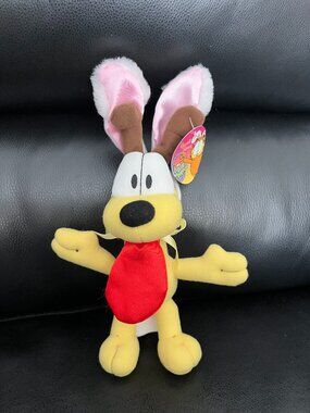 Mint! Vintage1990s Garfield Odie Easter Plush with Bunny Ears Russell Stover